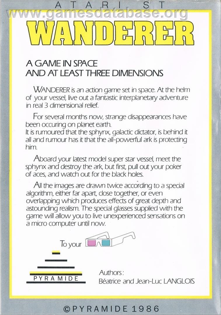Wanderer 3D - Atari ST - Artwork - Box Back