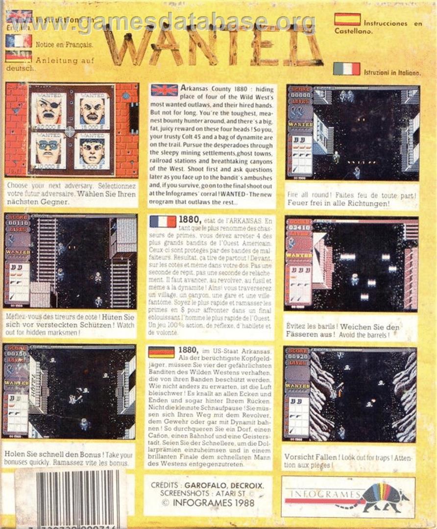 Wanted - Atari ST - Artwork - Box Back