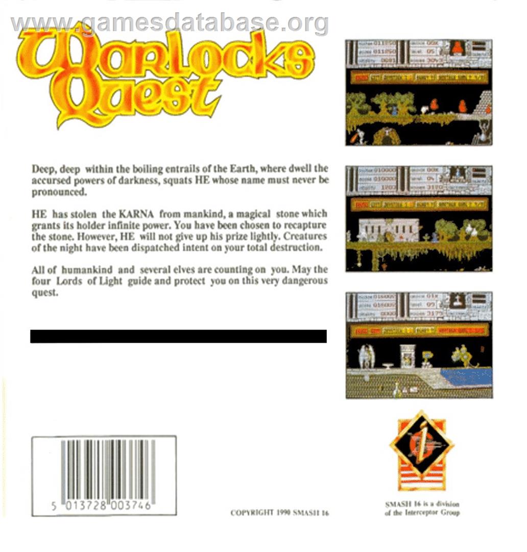 Warlock's Quest - Atari ST - Artwork - Box Back