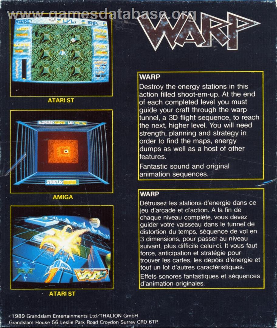Warp - Atari ST - Artwork - Box Back