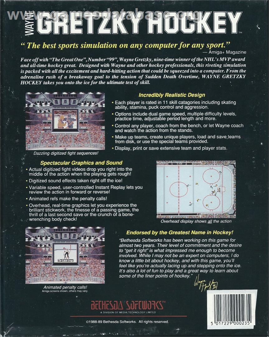 Wayne Gretzky Hockey - Atari ST - Artwork - Box Back