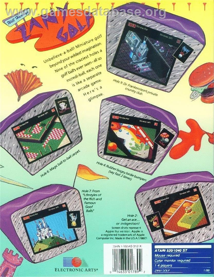 Will Harvey's Zany Golf - Atari ST - Artwork - Box Back