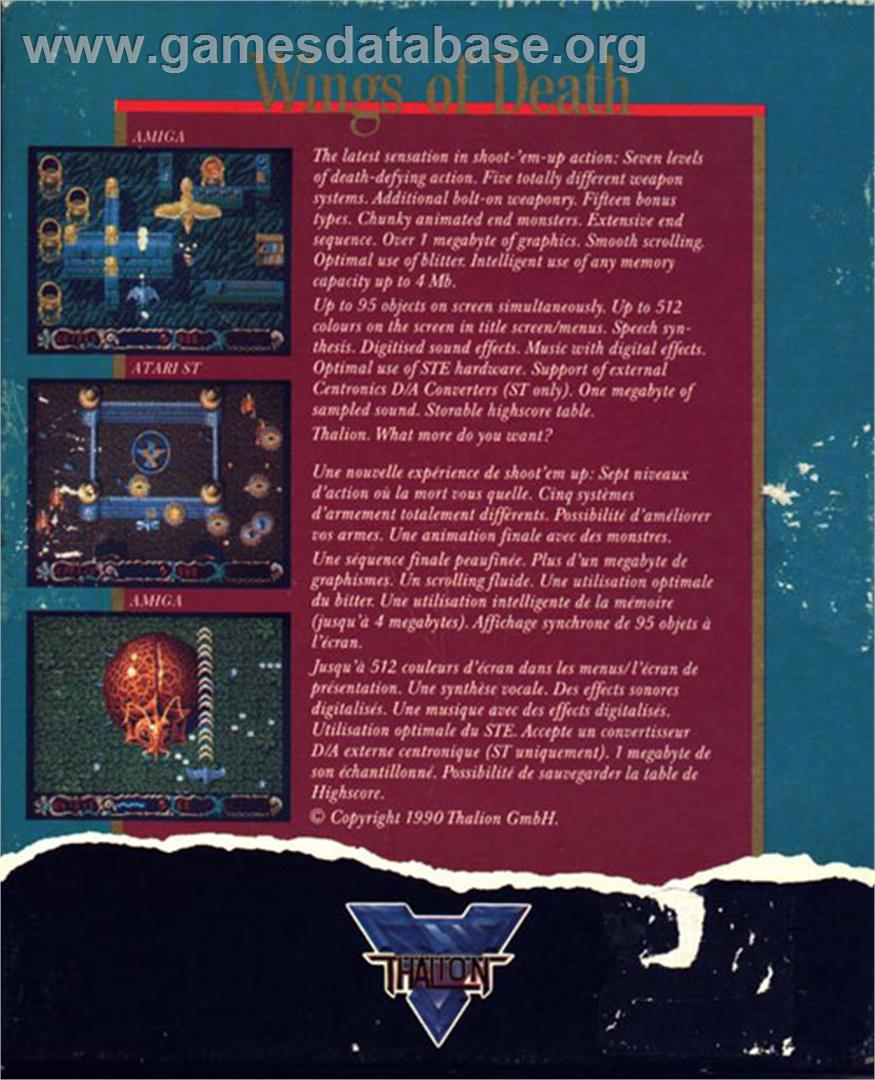 Wings of Death - Atari ST - Artwork - Box Back