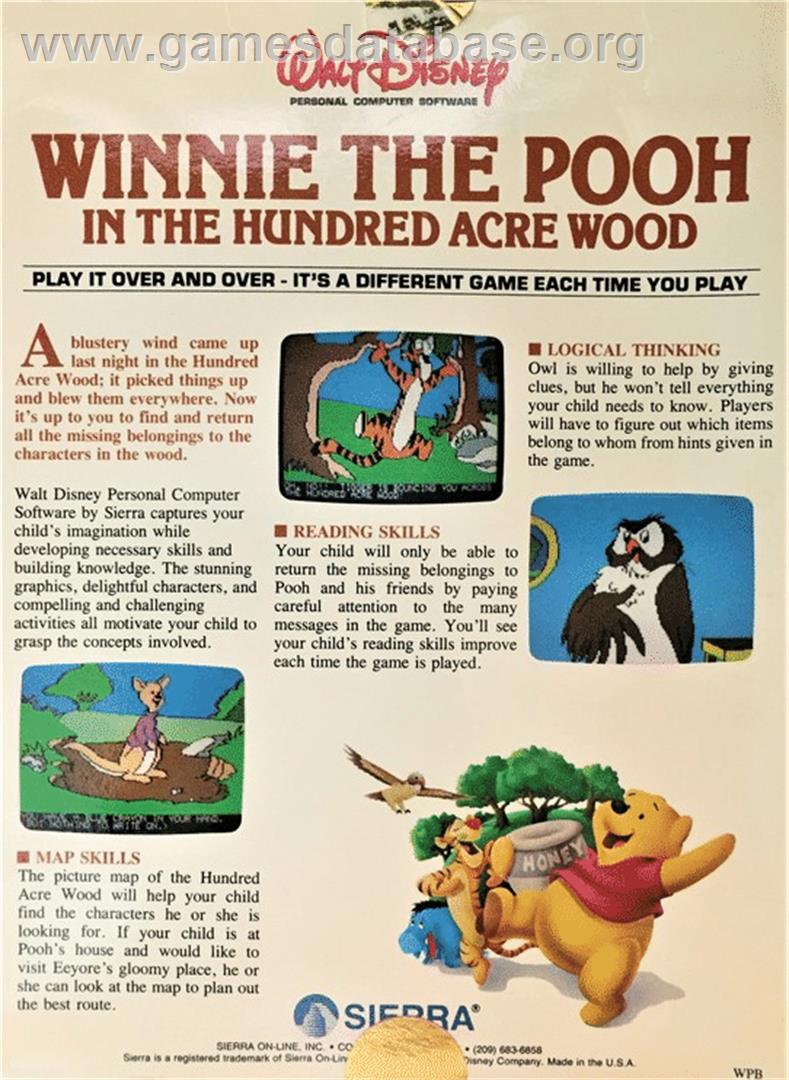 Winnie the Pooh in the Hundred Acre Wood - Atari ST - Artwork - Box Back