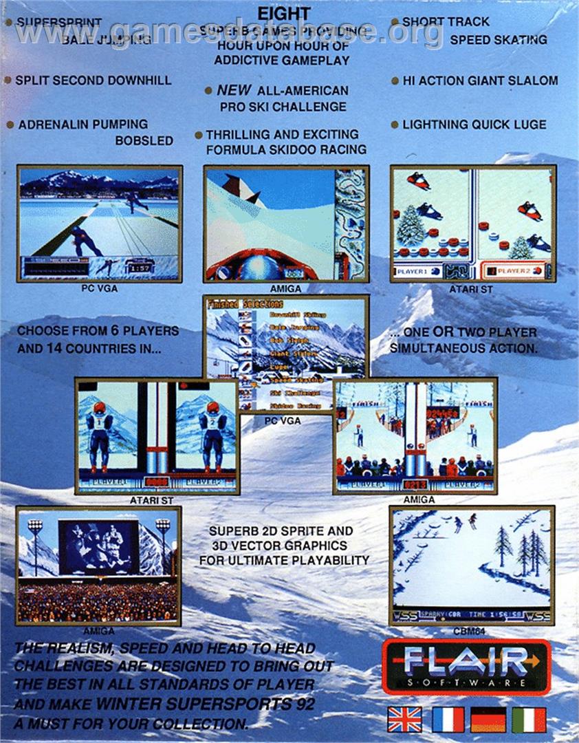 Winter Supersports 92 - Atari ST - Artwork - Box Back