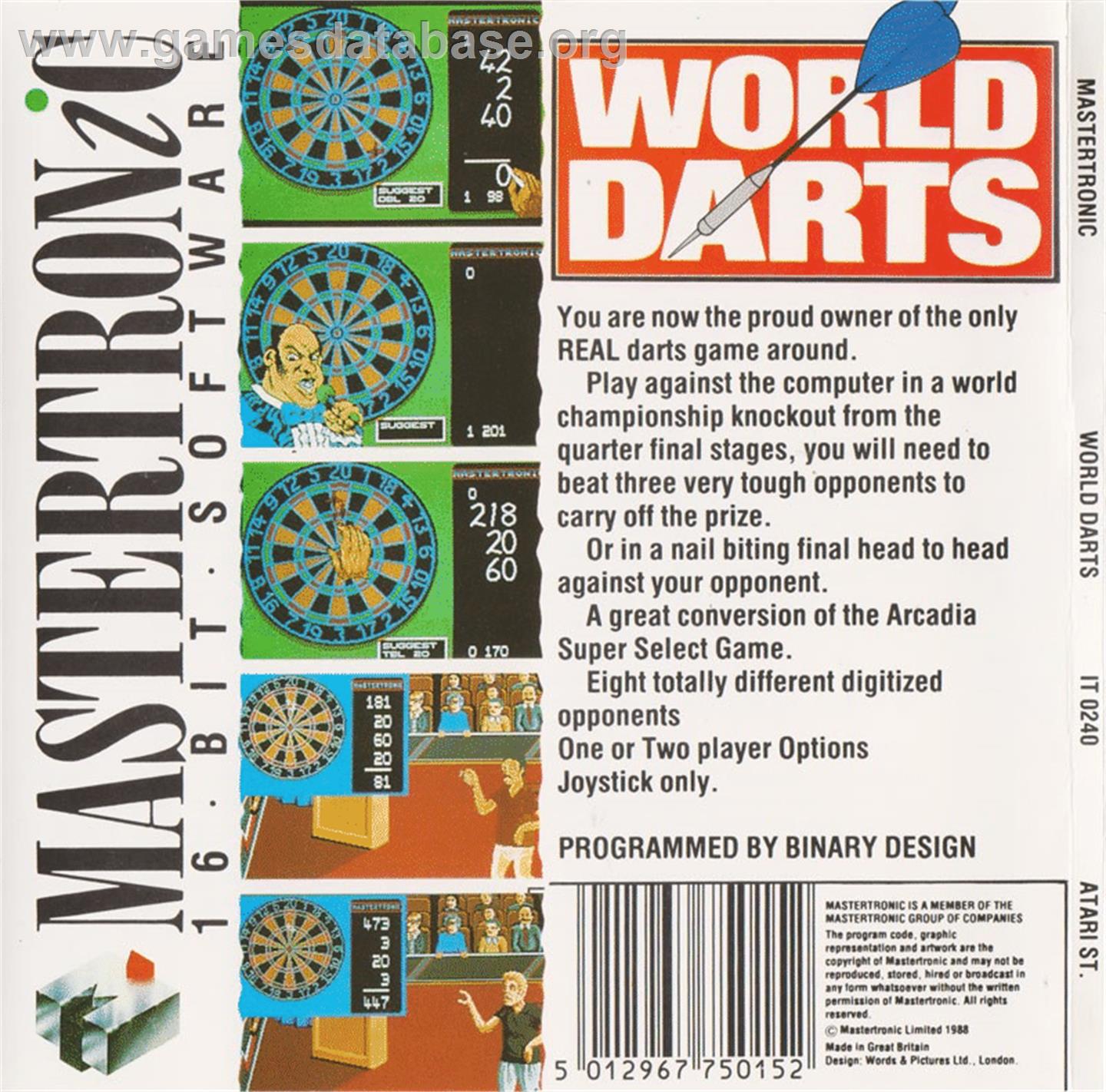 World Darts - Atari ST - Artwork - Box Back