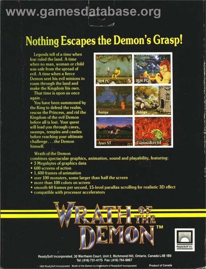 Wrath Of The Demon - Atari ST - Artwork - Box Back