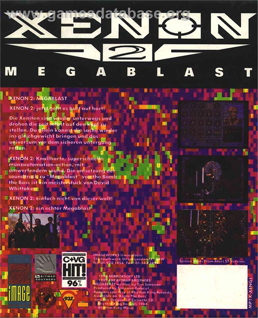 Xenon 2: Megablast - Atari ST - Artwork - Box Back