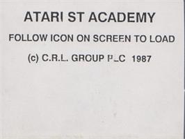 Top of cartridge artwork for Academy: Tau Ceti 2 on the Atari ST.