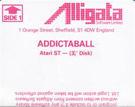 Top of cartridge artwork for Addictaball on the Atari ST.