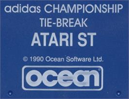 Top of cartridge artwork for Adidas Championship Tie-Break on the Atari ST.