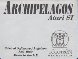 Top of cartridge artwork for Archipelagos on the Atari ST.