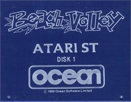 Top of cartridge artwork for Beach Volley on the Atari ST.