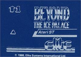 Top of cartridge artwork for Beyond the Ice Palace on the Atari ST.