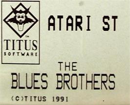 Top of cartridge artwork for Blues Brothers, The on the Atari ST.