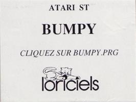 Top of cartridge artwork for Bumpy on the Atari ST.
