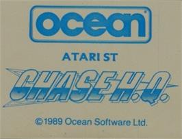 Top of cartridge artwork for Chase H.Q. on the Atari ST.