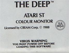 Top of cartridge artwork for Deep, The on the Atari ST.
