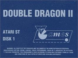 Top of cartridge artwork for Double Dragon 2 - The Revenge on the Atari ST.