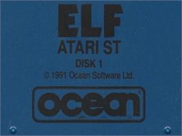 Top of cartridge artwork for Elf (MicroValue) on the Atari ST.