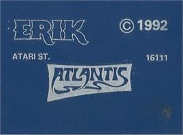 Top of cartridge artwork for Erik on the Atari ST.