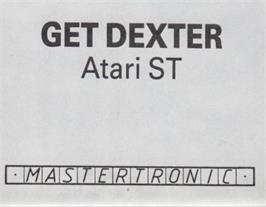 Top of cartridge artwork for Get Dexter on the Atari ST.