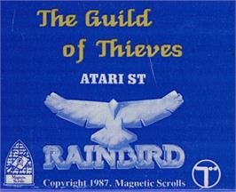 Top of cartridge artwork for Guild of Thieves on the Atari ST.
