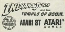 Top of cartridge artwork for Indiana Jones and the Temple of Doom on the Atari ST.
