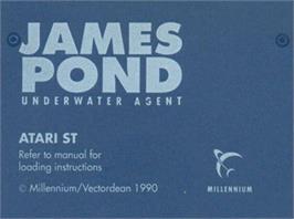 Top of cartridge artwork for James Pond on the Atari ST.