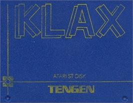 Top of cartridge artwork for Klax on the Atari ST.