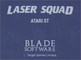 Top of cartridge artwork for Laser Squad on the Atari ST.