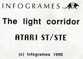 Top of cartridge artwork for Light Corridor, The on the Atari ST.