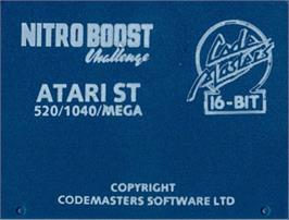 Top of cartridge artwork for Nitro Boost Challenge on the Atari ST.