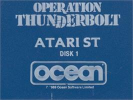 Top of cartridge artwork for Operation Thunderbolt on the Atari ST.