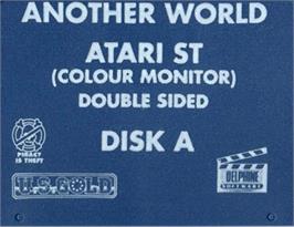 Top of cartridge artwork for Out of This World on the Atari ST.