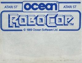 Top of cartridge artwork for Robocop on the Atari ST.