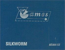 Top of cartridge artwork for Silk Worm on the Atari ST.