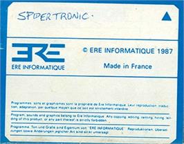 Top of cartridge artwork for Spidertronic on the Atari ST.