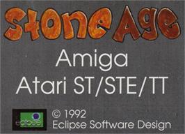 Top of cartridge artwork for Stone Age on the Atari ST.