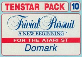 Top of cartridge artwork for Trivial Pursuit: A New Beginning on the Atari ST.