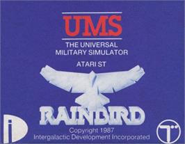 Top of cartridge artwork for UMS: The Universal Military Simulator on the Atari ST.