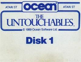 Top of cartridge artwork for Untouchables on the Atari ST.