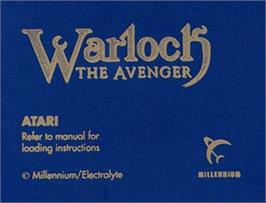 Top of cartridge artwork for Warlock: The Avenger on the Atari ST.