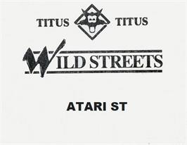 Top of cartridge artwork for Wild Streets on the Atari ST.