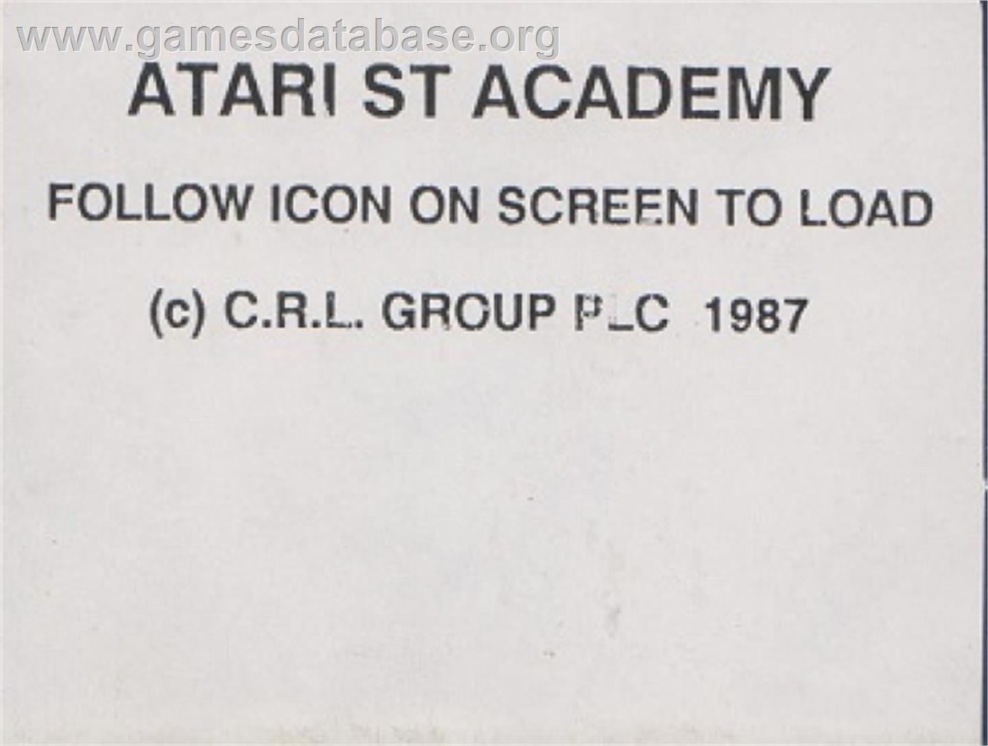 Academy: Tau Ceti 2 - Atari ST - Artwork - Cartridge Top