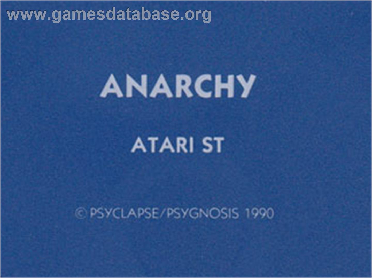 Anarchy - Atari ST - Artwork - Cartridge Top