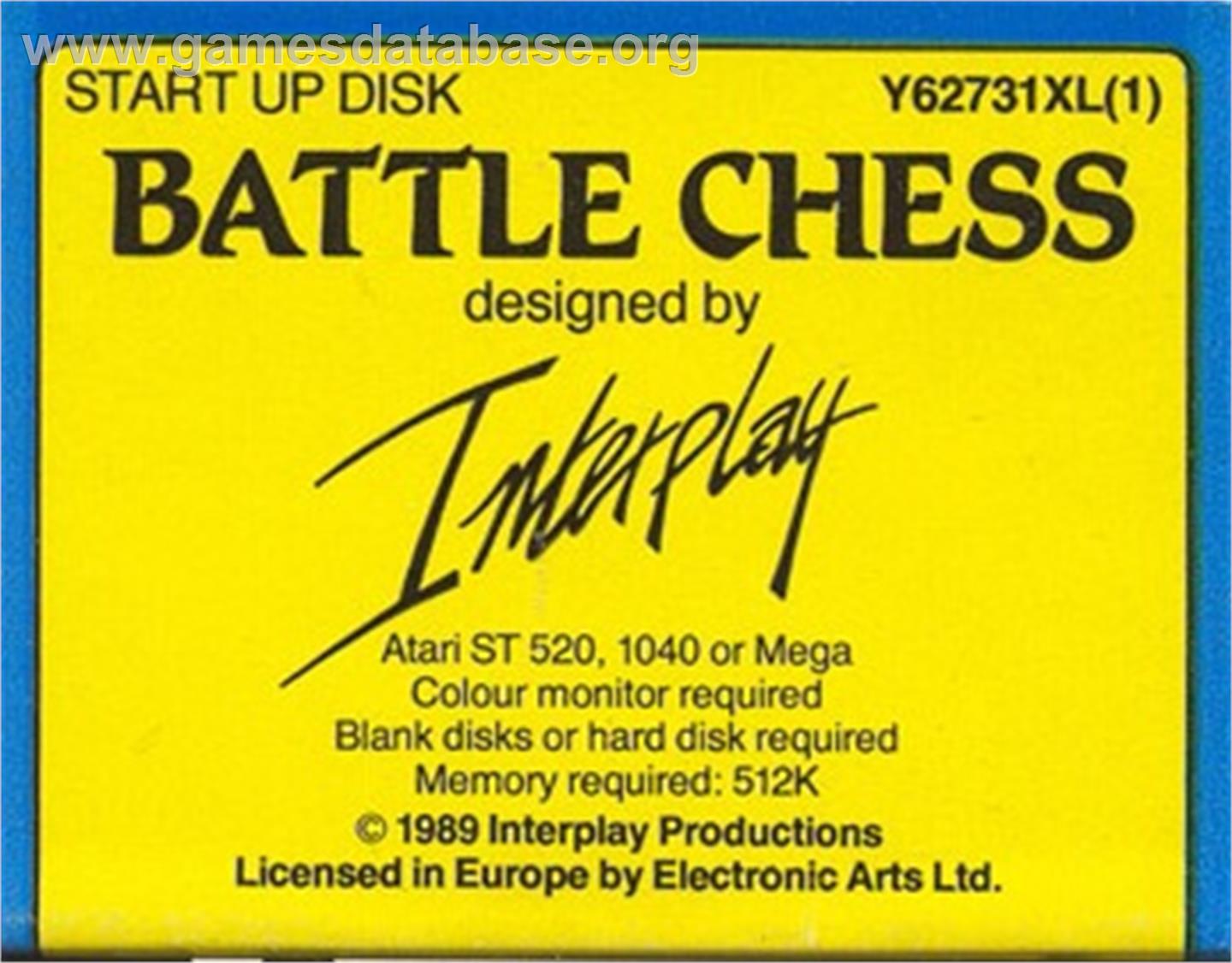 Battle Chess - Atari ST - Artwork - Cartridge Top