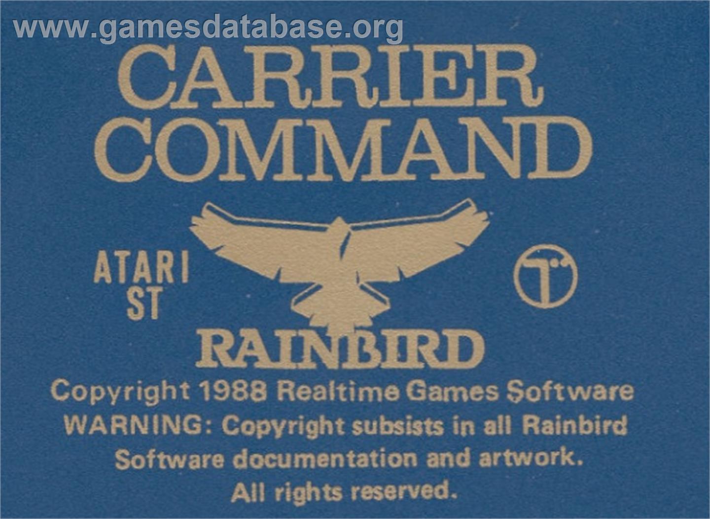 Carrier Command - Atari ST - Artwork - Cartridge Top