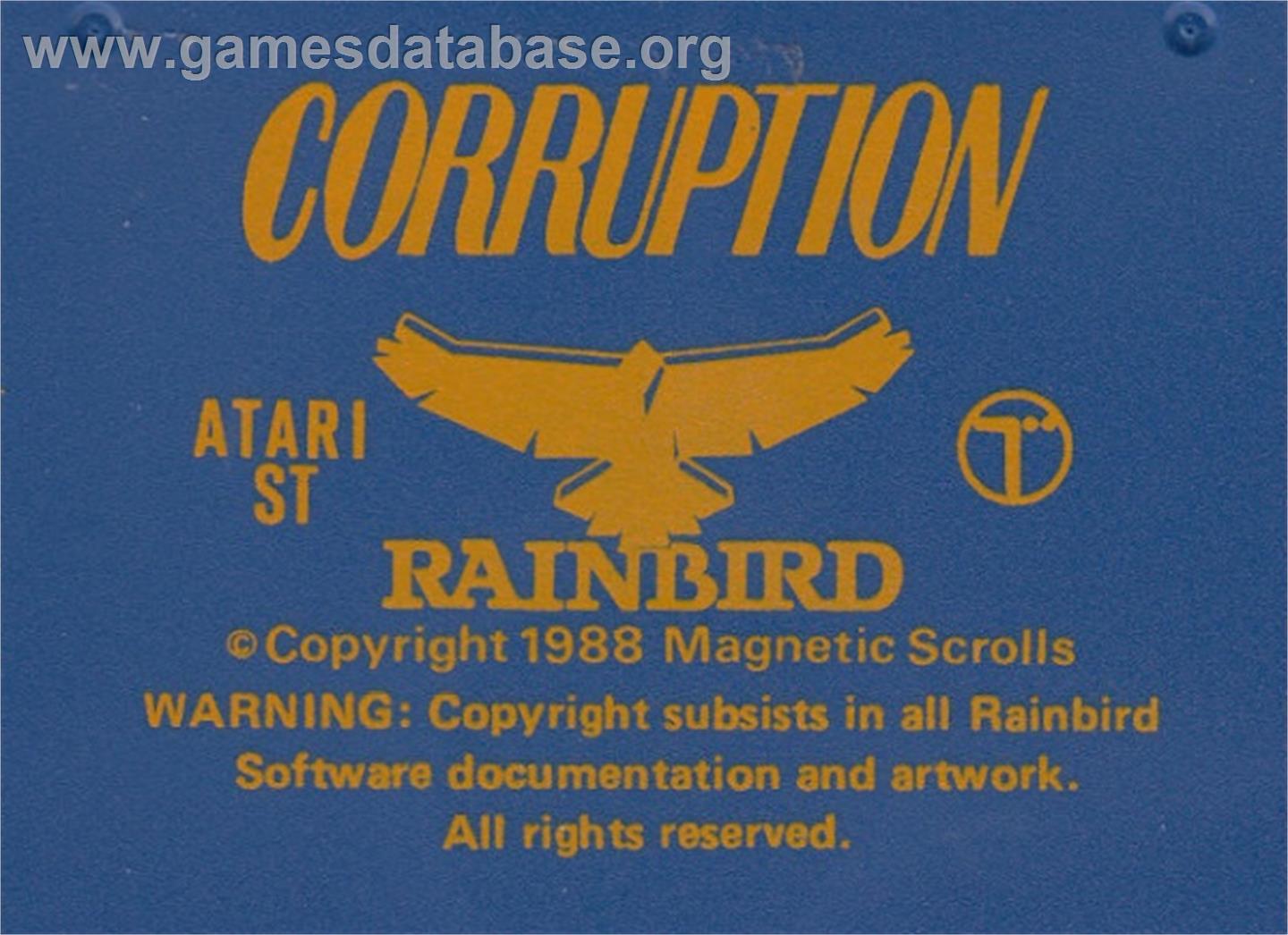 Corruption - Atari ST - Artwork - Cartridge Top