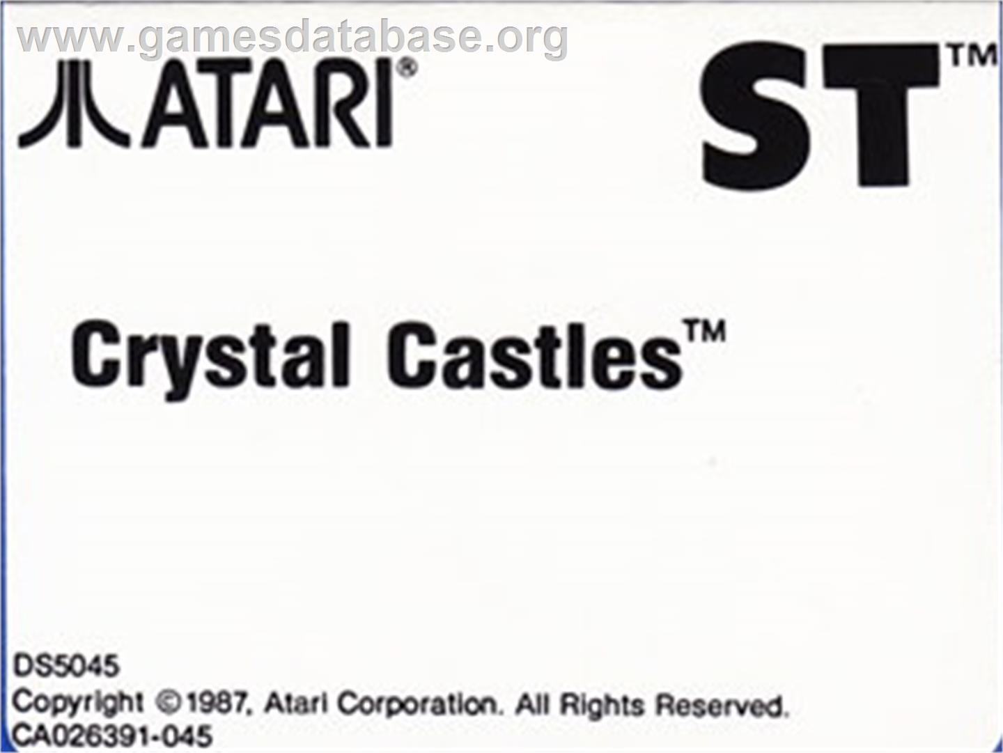 Crystal Castles - Atari ST - Artwork - Cartridge Top